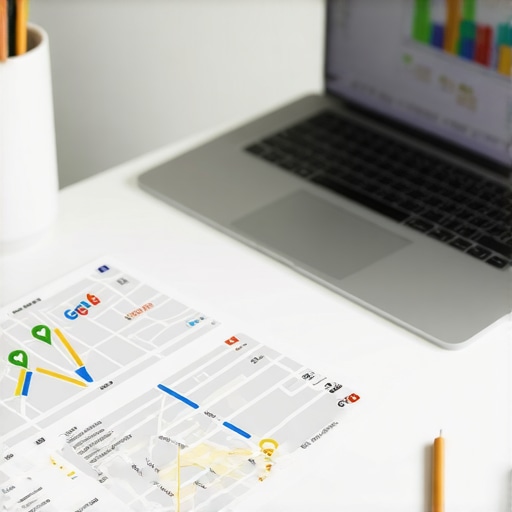 SEO expert reviewing Google Maps ranking strategies with charts