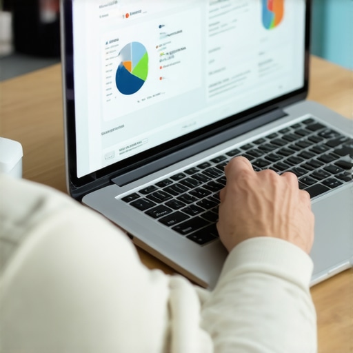 Person analyzing local SEO data on a laptop for Google Maps optimization.