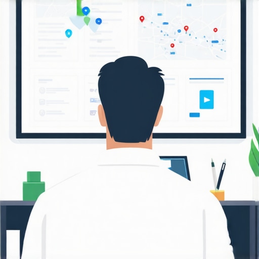 Business owner reviewing local SEO metrics on a digital dashboard