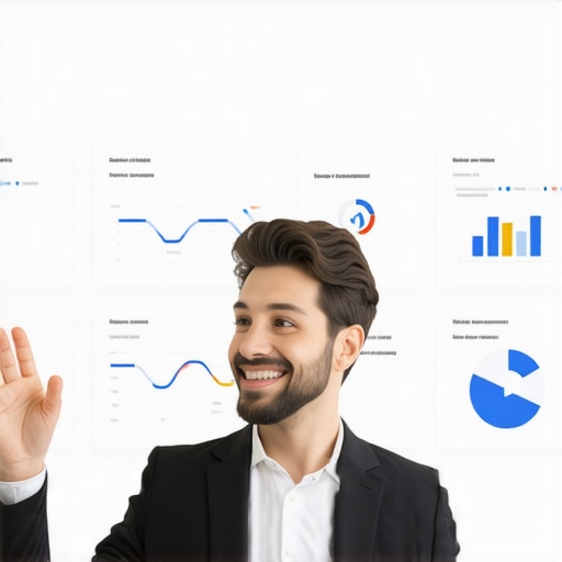 Google My Business Dashboard for SEO A business owner analyzing Google My Business analytics to improve map pack rankings