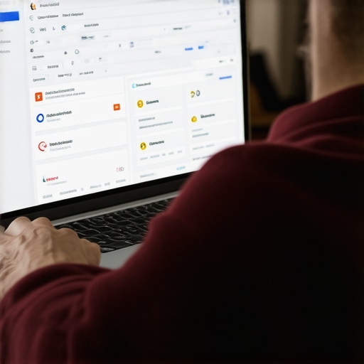 Person analyzing local SEO metrics and Google My Business insights on computer