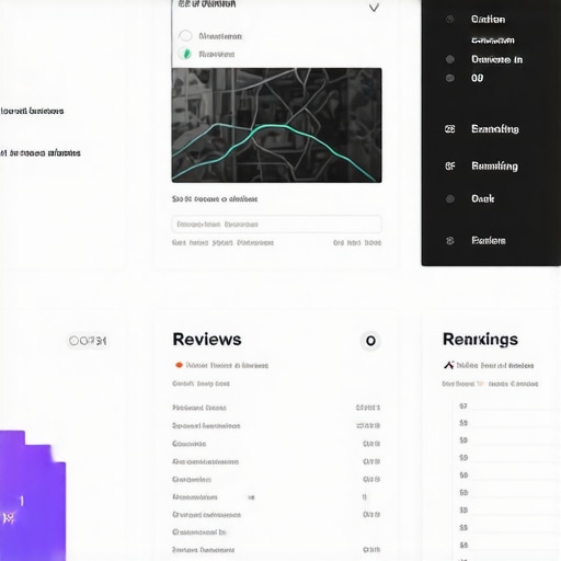 Local SEO Tools Dashboard for Map Ranking Maintenance Screenshot of local SEO analytics dashboard with citation, review, and ranking metrics.