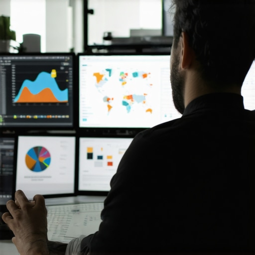 Expert Analyzing Local SEO Data Professional reviewing local SEO analytics and mapping tools