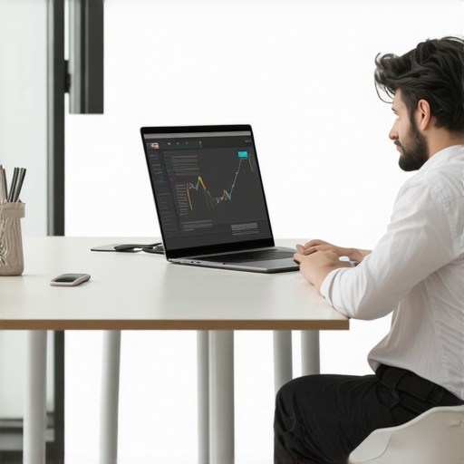 Digital marketing professional analyzing local SEO metrics on a computer screen.