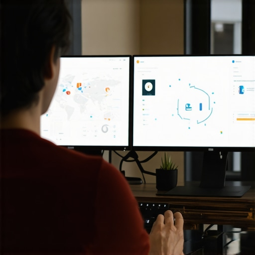 Optimizing Map Pack Performance with Advanced Tools Expert analyzing local SEO metrics on multiple screens for map pack maintenance.