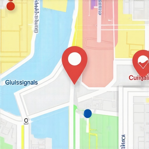 Advanced Map Signals Digital map with AI and user interaction icons
