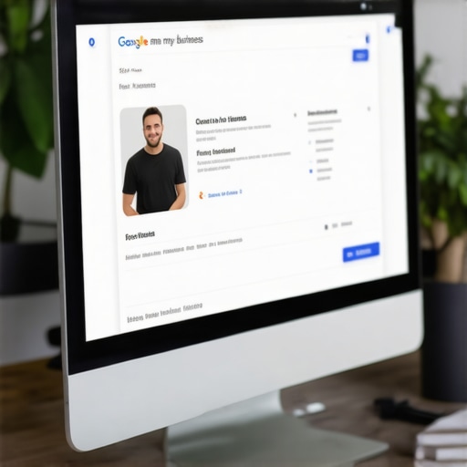 Close-up of a computer screen displaying GMB profile optimization with local SEO strategies.