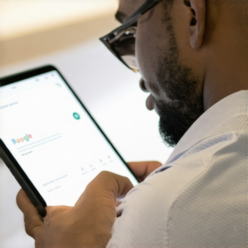 Optimizing Google My Business Profile Business owner editing GMB profile on tablet