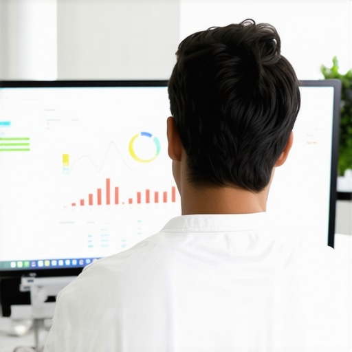 Digital marketer reviewing local SEO performance using analytics tools.