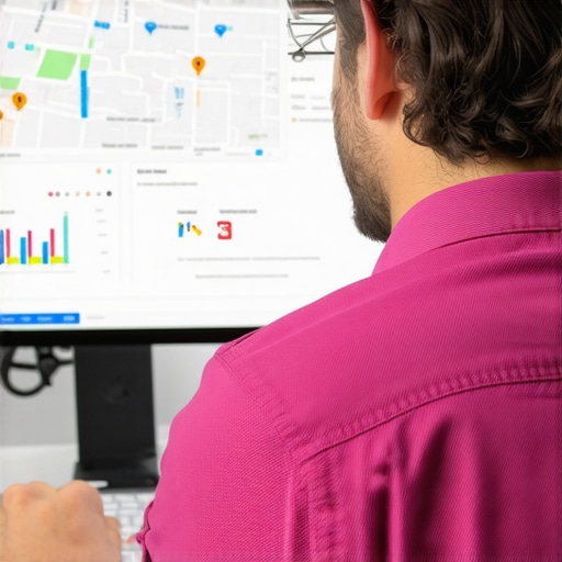 Consultant reviewing GMB analytics and map rankings